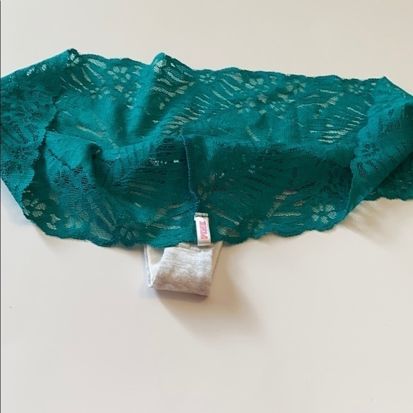 Small Extra low rise thong teal and grey lace Victoria’s Secret Pink - Picture 5 of 5